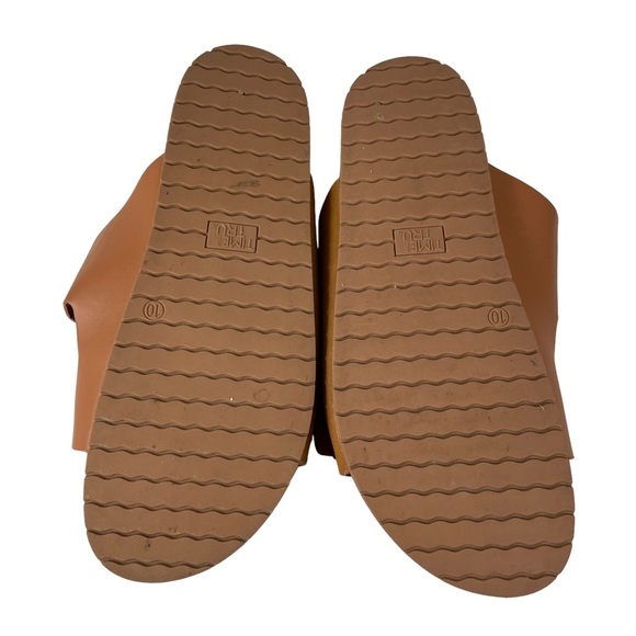 Time and Tru Brown Vegan Leather Buckle Strap Sz 10 Summer Beach Slip-on Sandals - Picture 12 of 16